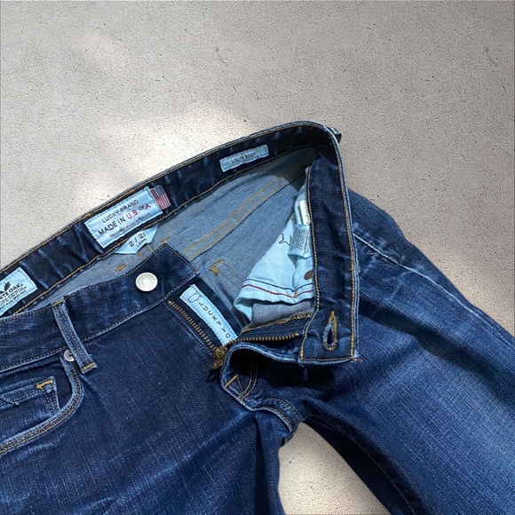 Lucky Brand White Oak Cone Denim Made in USA Low Rise Lolita Boot Jeans - Picture 6 of 8